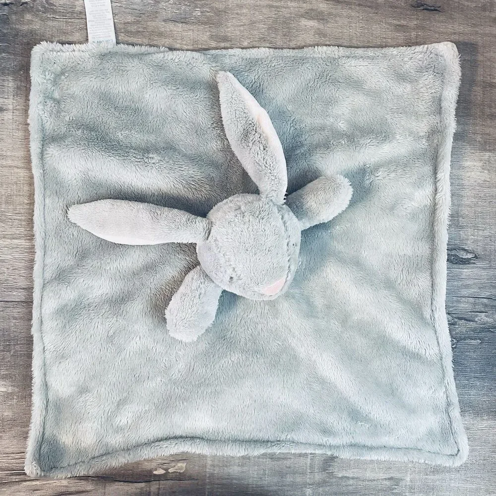 Carter's 2020 Plush Grey/Pink Bunny Security Blanket Stuffed Toy Stuffed Animal
